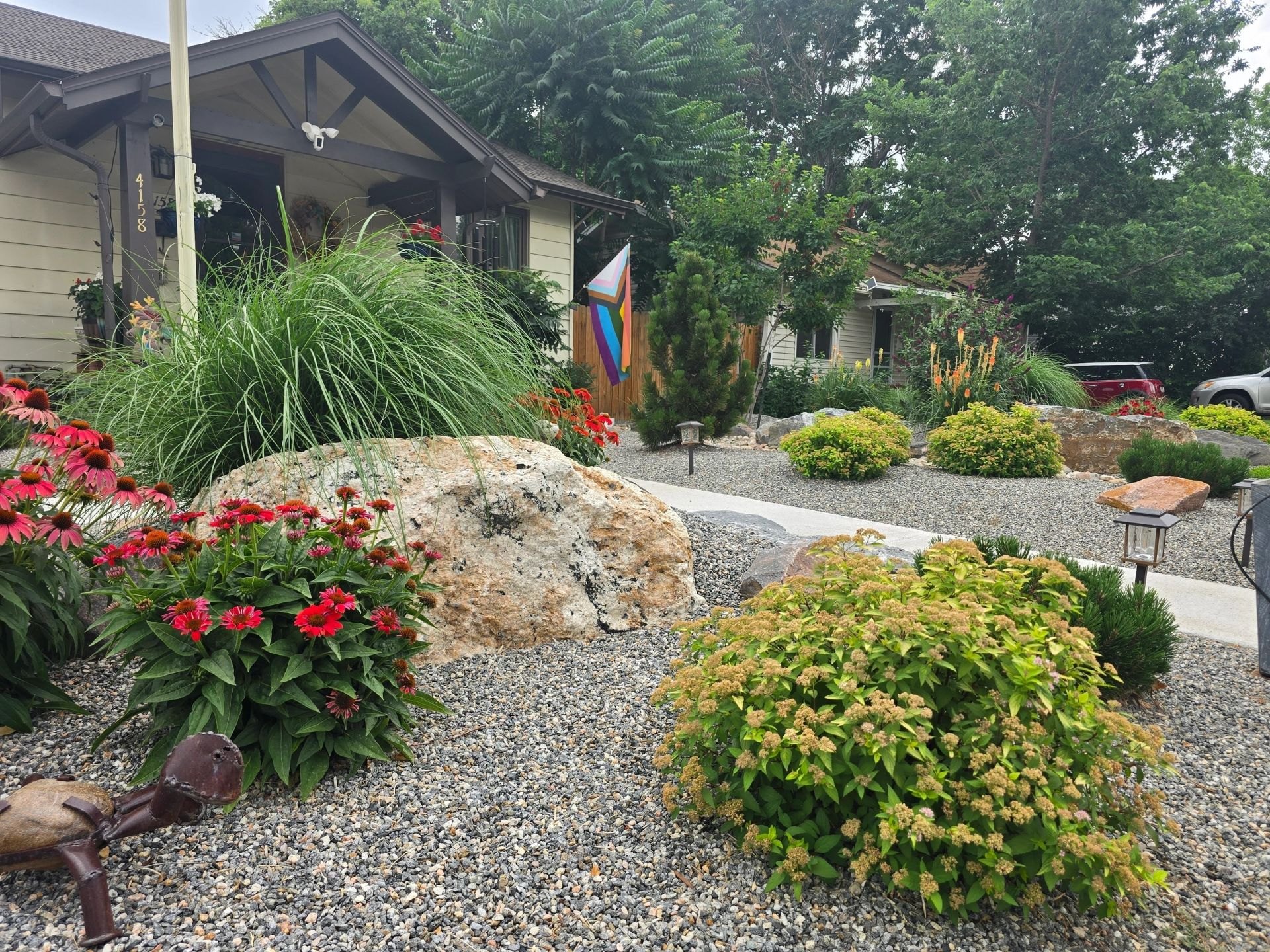 Sustainable xeriscape garden design with resilient, climate-appropriate plantings